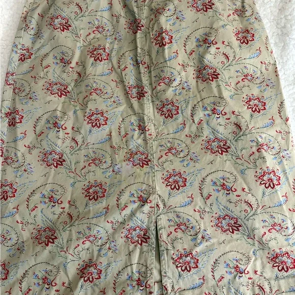 Pendleton Floral Print Denim Skirt Women's Size 14 Khaki Tan - Picture 6 of 6